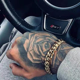 Cuban Link Chain Bracelet – 24K Real Gold Plated