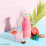 Electric Portable Mini Juicer Bottle – Wireless Personal Blender for Smoothies &amp; Shakes (4 Blades, USB Rechargeable)