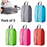 Portable Shoe Storage Bags – Assorted Colors (Pack of 3)