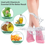 Silicone Moisturizing Socks Anti Slip Aloe Socks for Dry Cracked Feet Women (Pack of 2 Pair)