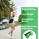 Premium Sports Speed Skipping Rope, Jump Rope with Pvc Handle, Multicolor Pvc Pencil Skipping Rope for Men, Women, Boys & Girls (Green)