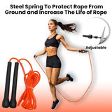 Premium Sports Speed Skipping Rope, Jump Rope with Pvc Handle, Multicolor Pvc Pencil Skipping Rope for Men, Women, Boys & Girls (Orange)