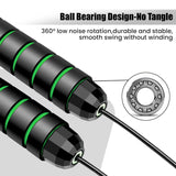 Premium Sports Speed Skipping Rope, Jump Rope with Pvc Handle, Multicolor Pvc Pencil Skipping Rope for Men, Women, Boys & Girls (Black &Green)