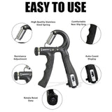 Premium Counter Adjustable Hand Gripper (10Kg–60Kg) | Professional Grip Strength Trainer | Black Color
