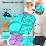 Pet Food Bowl Food Grade, Flexible, 4 Slots Design, Reusable, with Suction Cups, No Odor, Pet Dog Cat Licking Mat Slow Feeding Bowl, Pet Supplies
