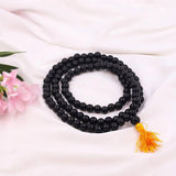 Original Karungali Malai Religious Mala 108-Beads 8MM Ebony Wood Jaap Mala Wood Necklace