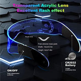 Led Glasses 7 Colors & 5 Modes, Rectangular, Retro, Multicolour (7 colors), Luminous Glasses for Halloween Cosplay Party Bar