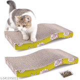 Scratcher Board with a Curved Wave Design for Pet (Multicolor, Pack of 2)
