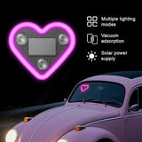 Heart Shaped Car Window Light with Suction Cups – Solar Powered LED Decoration