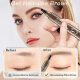 Waterproof Microblading Eyebrow Pencil with a Micro-Fork Tip Applicator Pack of 2