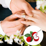 Valentine Special Adjustable Proposal Ring with Velvet Red Rose