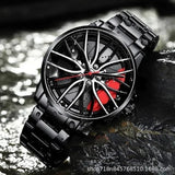 Stereoscopic Car Wheel Watch – Stylish Alloy Steel Quartz Wristwatch for Men