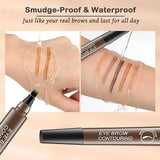 Waterproof Microblading Eyebrow Pencil with a Micro-Fork Tip Applicator Pack of 2