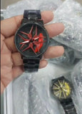 Stereoscopic Car Wheel Watch – Stylish Alloy Steel Quartz Wristwatch for Men