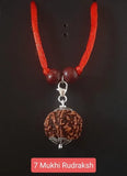 7 Mukhi Rudraksha Silver Capped Pendant – Spiritual Energy and Protection