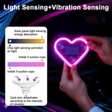 Heart Shaped Car Window Light with Suction Cups – Solar Powered LED Decoration