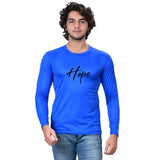 Round Neck Printed T-Shirt for Men (Blue, S)