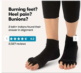 Foot Alignment Socks for Men and Women | 5 Toe Separator | Bunion Corrector | Foot Pain Relief
