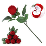 Valentine Special Adjustable Proposal Ring with Velvet Red Rose