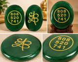 NAYA CRYSTAL Natural Green Jade Zibu Symbol Money Magnet Coin