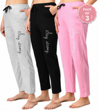 Cotton Blend Straight Fit Trouser for Women (Multicolor, M) (Pack of 3)