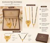 Gold plated Long Moti Mala Mangalsutra With Short Mangalsutra (30 Inch And 24 Inch)
